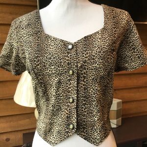 GUC, Sz Med, Leopard Print, Cross-back Top